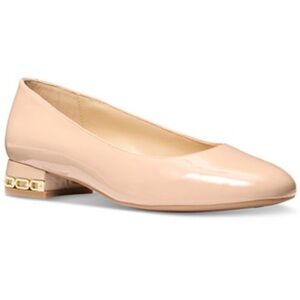 Michael Kors Women's June Chain Detail Leather Ballet Flats Almond Size 7.5 NEW